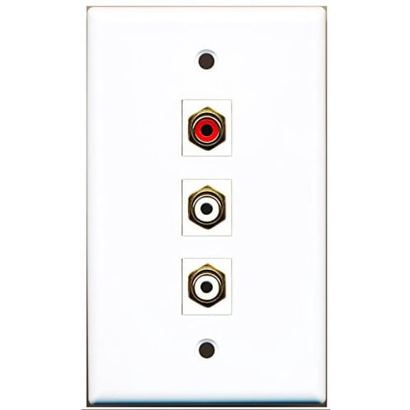 RiteAV - 1 Port RCA Red 2 Port RCA White Wall Plate