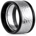 thumbnail image 1 of Bracelet Argenté en Acier Inoxydable avec Bague à Bords Noirs, 1 of 2