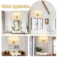 thumbnail image 5 of 5-Light Vanity Lights for Bathroom,41 in Vintage Black Bathroom Vanity Light Fixtures,with Flared White Fabric Lampshade for Bedroom,Living Room,Foyer,Hardwired,E12 Base, 5 of 7
