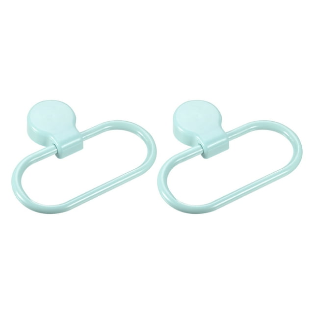 Unique Bargains Wall Mounted Round Towel Ring ABS Hanging Holder, Blue 2 Pack
