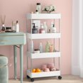 thumbnail image 2 of Estante de almacenamiento de piso Estante de almacenamiento de múltiples capas Carrito de cocina Dormitorio Baño Estante de almacenamiento móvil Estante de acabado con ruedas, 2 of 5