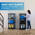 thumbnail image 3 of Hart 4-Shelf Plastic Storage Shelf, 24" W x 20" D x 55" H, Holds up to 400 lb Total Capacity, Black and Blue, 3 of 8