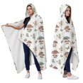 thumbnail image 2 of Wearable Blanket,Mushroom Fairy Princess Pattern Hooded Wearable Flannel Blanket for Adults & Teens,Winter Poncho Shawl Wrap Cape Cozy Anti-Pill,50"x60", 2 of 5
