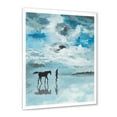 thumbnail image 2 of Designart 'Peaceful Scene Of Horse and Man Running By The Water' Farmhouse Framed Art Print, 2 of 4