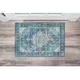 thumbnail image 3 of Linon Home Décor Washable Sariah Area Rug or Runner Collection, Teal and Ivory, 2' x 3', 3 of 8