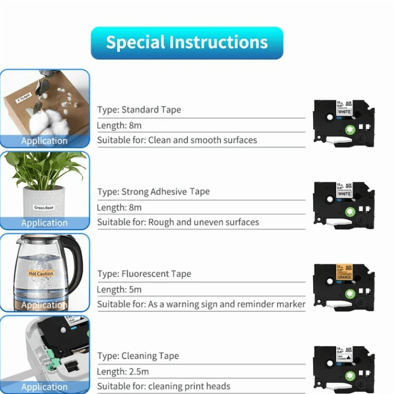 MarkDomain 10-Pack Label Tape Replacement for Brother P Touch TZe TZ Label Maker Tape TZe-231 Laminated Black Ink on White Tape, Work with Brother PT-H110 D220 D600 D610BT D410 D210 D200, 12mm x 8m