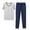 Navy 2, variant on Kureaily Men's Pajamas Half Sleeved Trousers Set V Neck Thin Can Be Worn Outside The Casual Style Of Homewear Short Sleeve Sleepwear