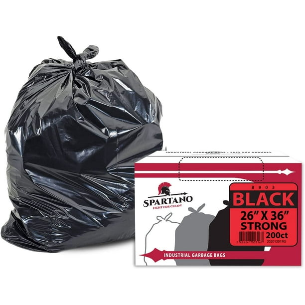 Lot de 200 sacs poubelles noirs Spartano, sacs poubelles