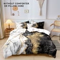 thumbnail image 4 of Orylavena Black and Gold Marble Microfiber Duvet Cover Set, Twin, 3-Piece, 4 of 8