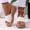 White, variant on Women's Solid Color Peep Toe Wedge Slide Sandals Espadrille Platform Heel Slippers Soft Fabric Upper Non Slip Lightweight Summer Casual Outdoor Footwear