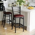 thumbnail image 4 of Bowery Hill 31" Ladder Back Bar Stool in Burgundy, 4 of 9