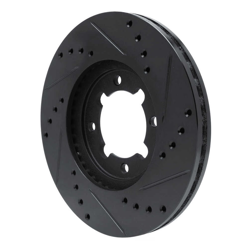 Dynamic Friction Company 633-76018L DFC Brake Rotor - Drilled And Slotted - Black