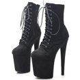 thumbnail image 1 of 20cmSlimheelextrahighplatformpoledanceCadeauxflannelanklebootsModelCatwalkSize35-44, 1 of 5