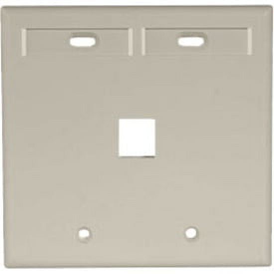 Leviton Ivory Quickport 1-Port 2-Gang ID Window Wallplate 42080-1IP