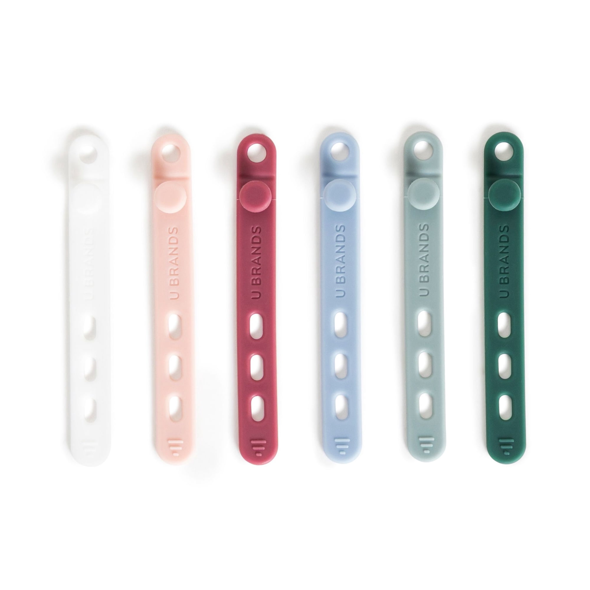 U Brands 6ct Silicone Cord Bands for Chargers and Tech Accessories, Urban Bloom Colors