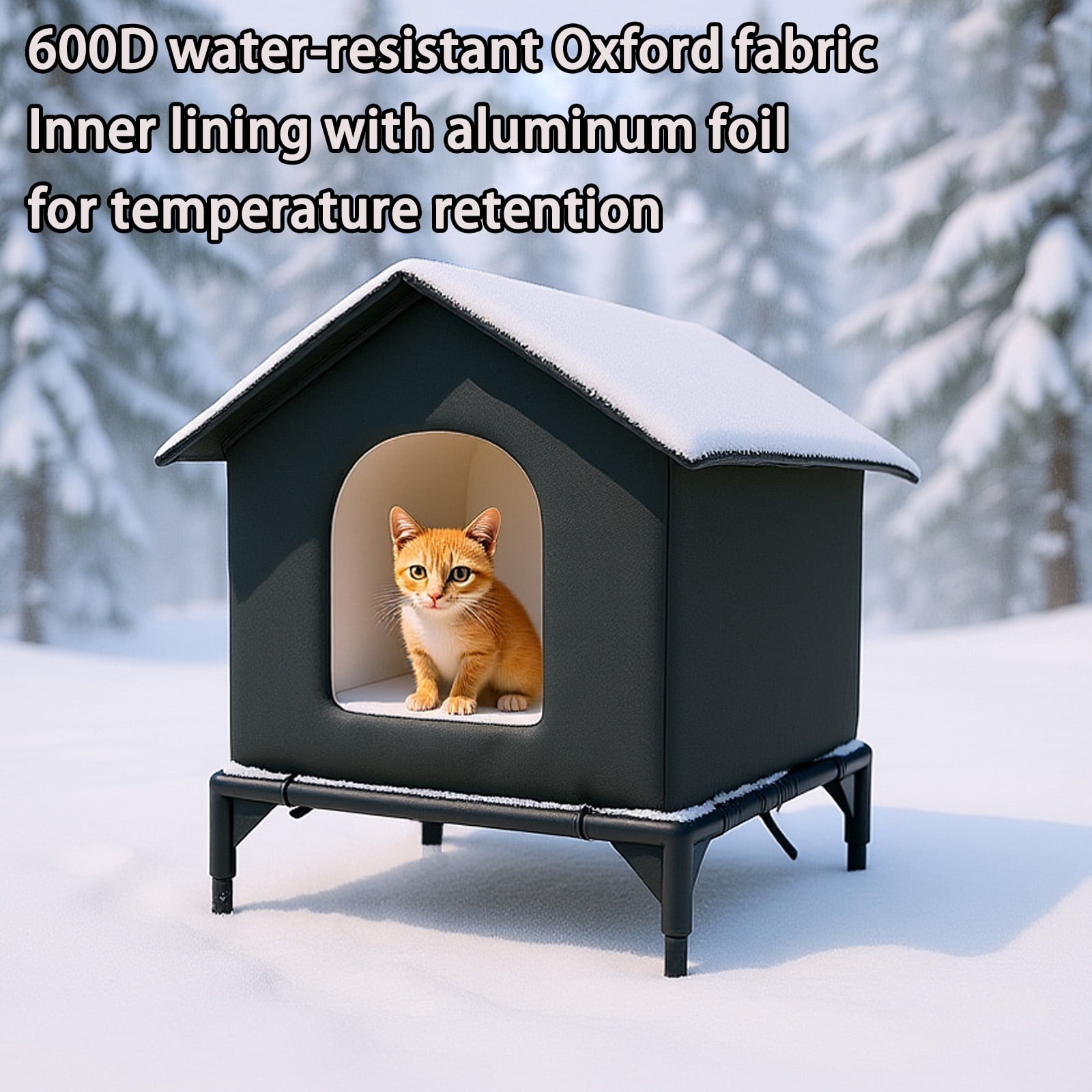 Weatherproofs Insulated Ferals Cats House Easy to Put Together,Selfwarming Shelter for Winter Outdoor Cats