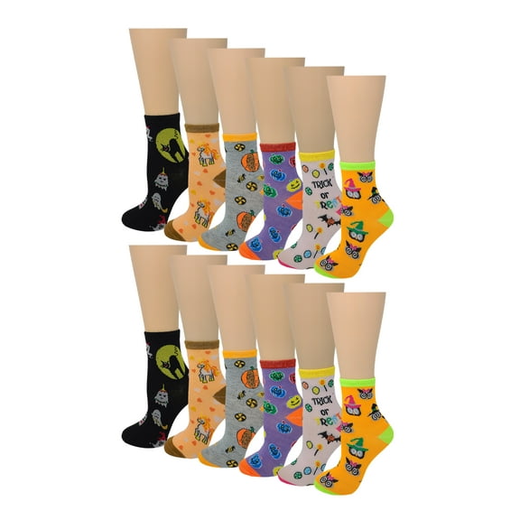 Ayla 12 pairs Halloween Kids Socks 6-8