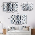 thumbnail image 4 of Designart "Retro Blue Circular Universal Grid" Modern Geometric Wall Art Set Of 3 - White Abstract Canvas Set For Living Room Decor, 4 of 6