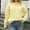 Yellow, variant on ​Women's Fine Knit Crew Neck Sweater: Ribbed Trim & Minimalist Design for Autumn/Winter