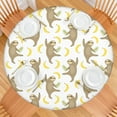 thumbnail image 2 of Elastic patio table cover – 52 inch round with sloth print, waterproof and durable for outdoor use, 2 of 7