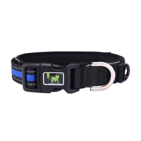 Yidarton Pet Supplies New Dog Reflective Collar Large And Small Dog Leash Pet Collar Blue