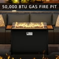 thumbnail image 6 of Walsunny 45" Propane Fire Pit Table 50,000 BTU Steel Gas Fire Pit with Lid and Glass Stones Rectangular Wood, 6 of 9