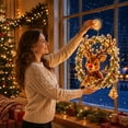 thumbnail image 4 of Diceymbol Christmas Suction Cup Window Light Light-Up Festive Window Scene Flat Plastic Christmas Decoration with Warm LED Lights, 7.09 in Reindeer, 4 of 5
