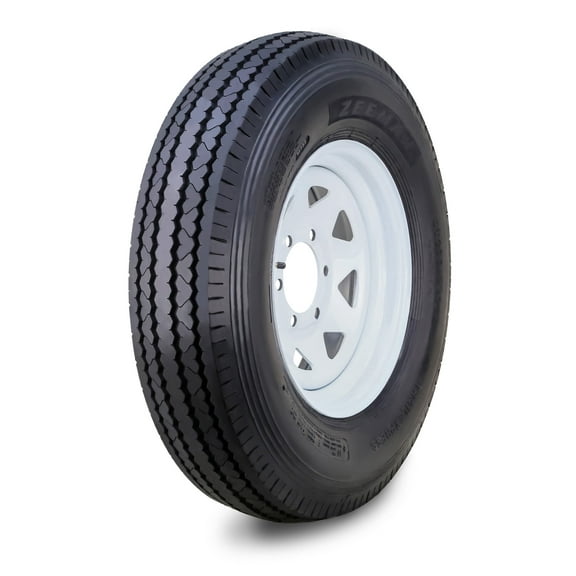 ZEEMAX Trailer Tire Wheel Assembly ST205/90D15 10-Ply E 118K 6 Lug on 5.5" PCD White Spoke Rim