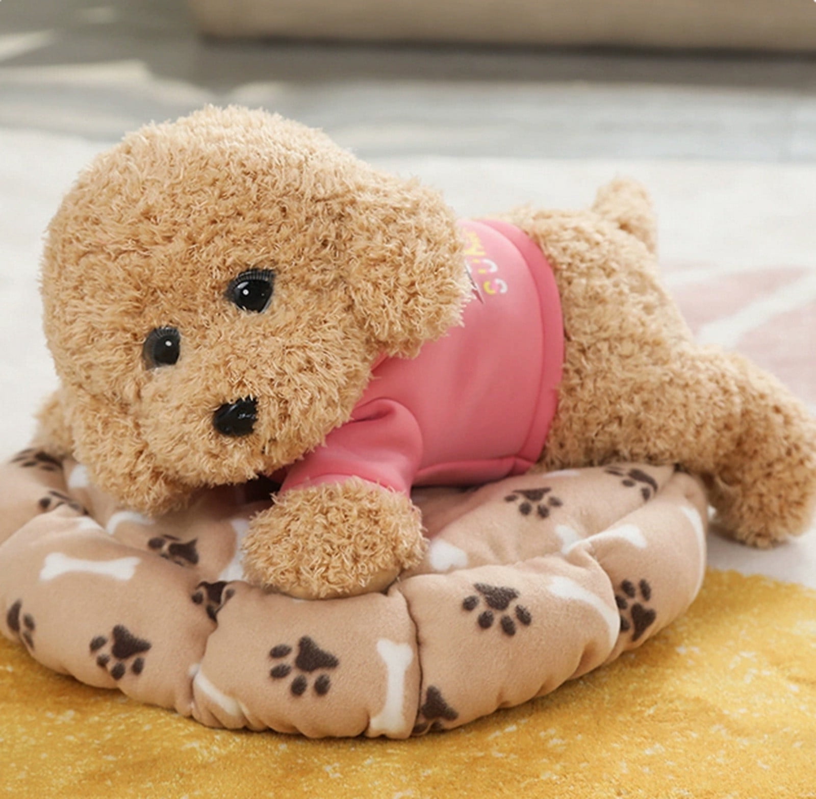 zhonghuaying Dog Stuffed Animal, Golden Doodle Puppy Plush Toy with Realist Weighted Soft dog stuffed gift for boys girls11 inches (I)