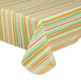 thumbnail image 2 of Multi-Color Fabric Spring Stripe Vinyl Tablecloth 60x84, 2 of 3