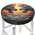 thumbnail image 6 of Cauagu Colorful Wave Dragon Head Print Round Stool Covers,Seat Cushion for Round Bar Stool Chair Seat Cover for Bar Round Chair Fits for 12/13/14in Bar Stool Cushion, 6 of 7