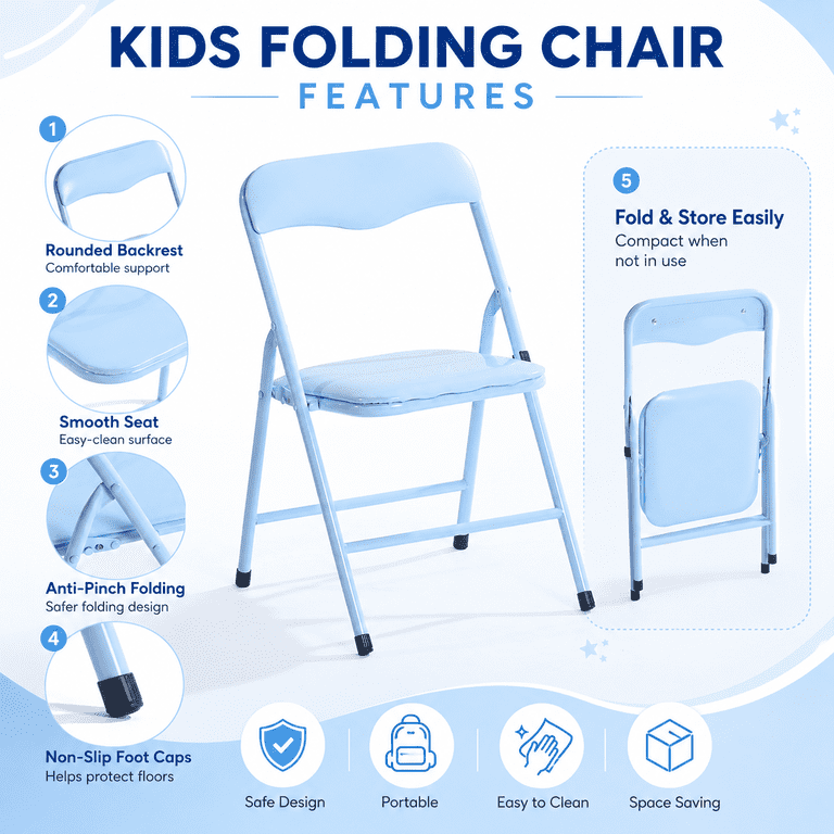 Homy Casa 5-Piece Kids Picnic Table and Chair Set, Foldable Set