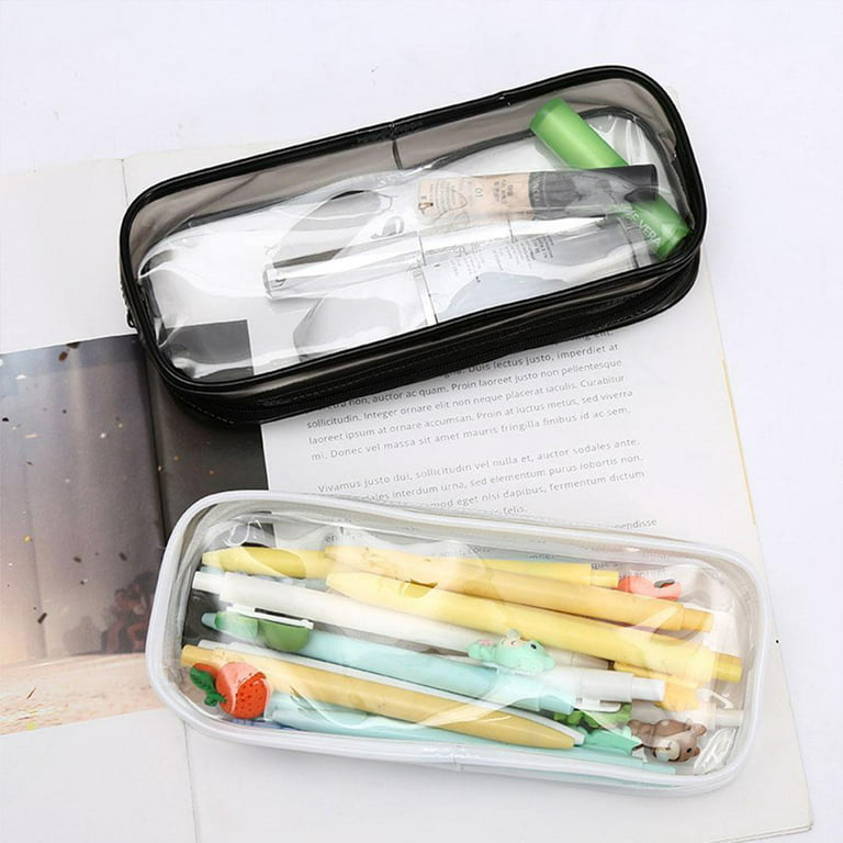 Large or Small Clear Exam See Through Transparent Pencil Case Toiletry Bag  Home