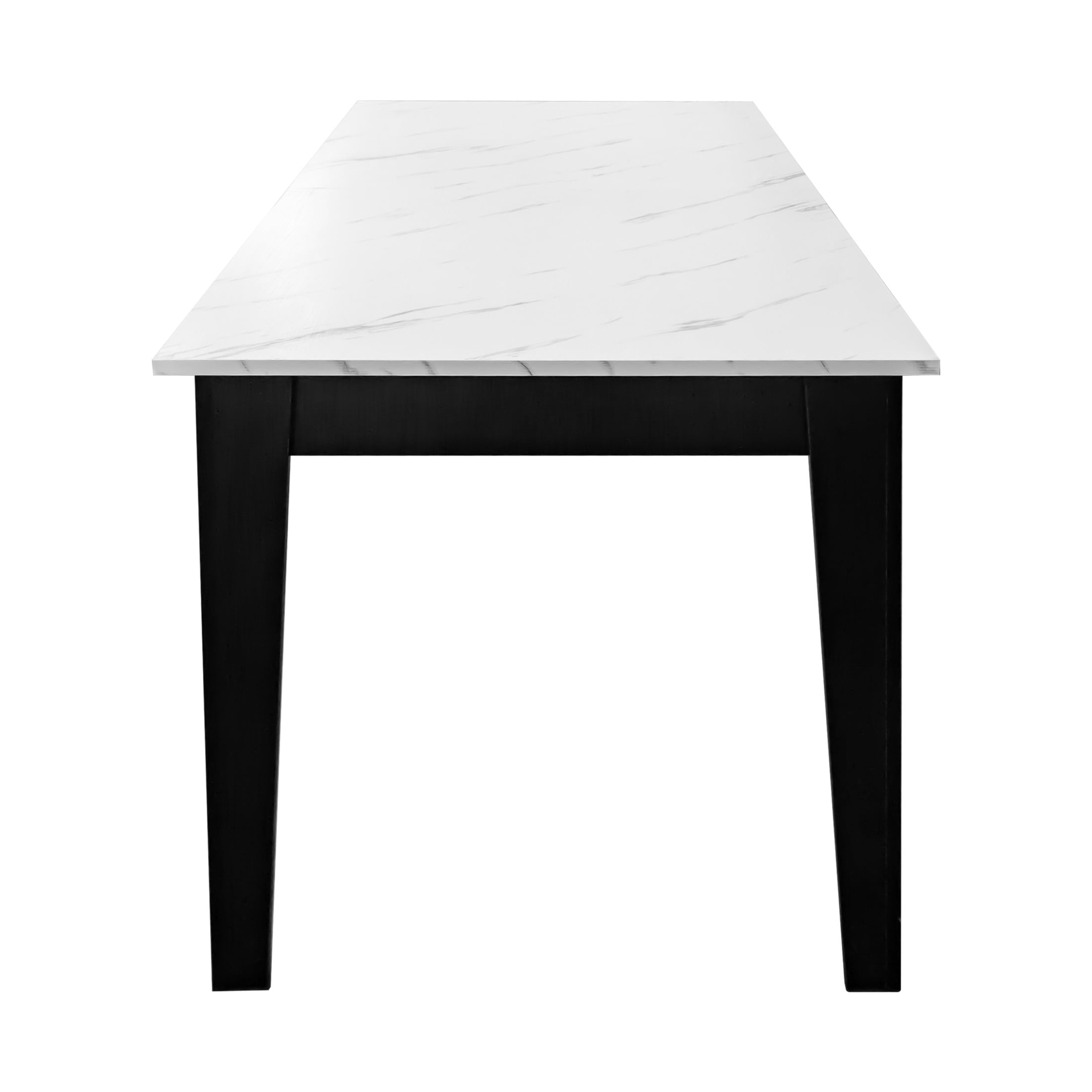 Noble House Brixo 106.3" Large Extendable Dining Table, Modern Wooden Kitchen Table for Small Spaces, White & Black