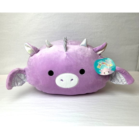 Squishmallows Kellytoy Easter Plush Dina the Purple Dragon Stackable 12" NWT