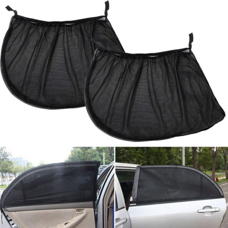 3Pcs Car Front Rear Sun Shade Shield Mesh Cover Window Shade Visor UV Protection 