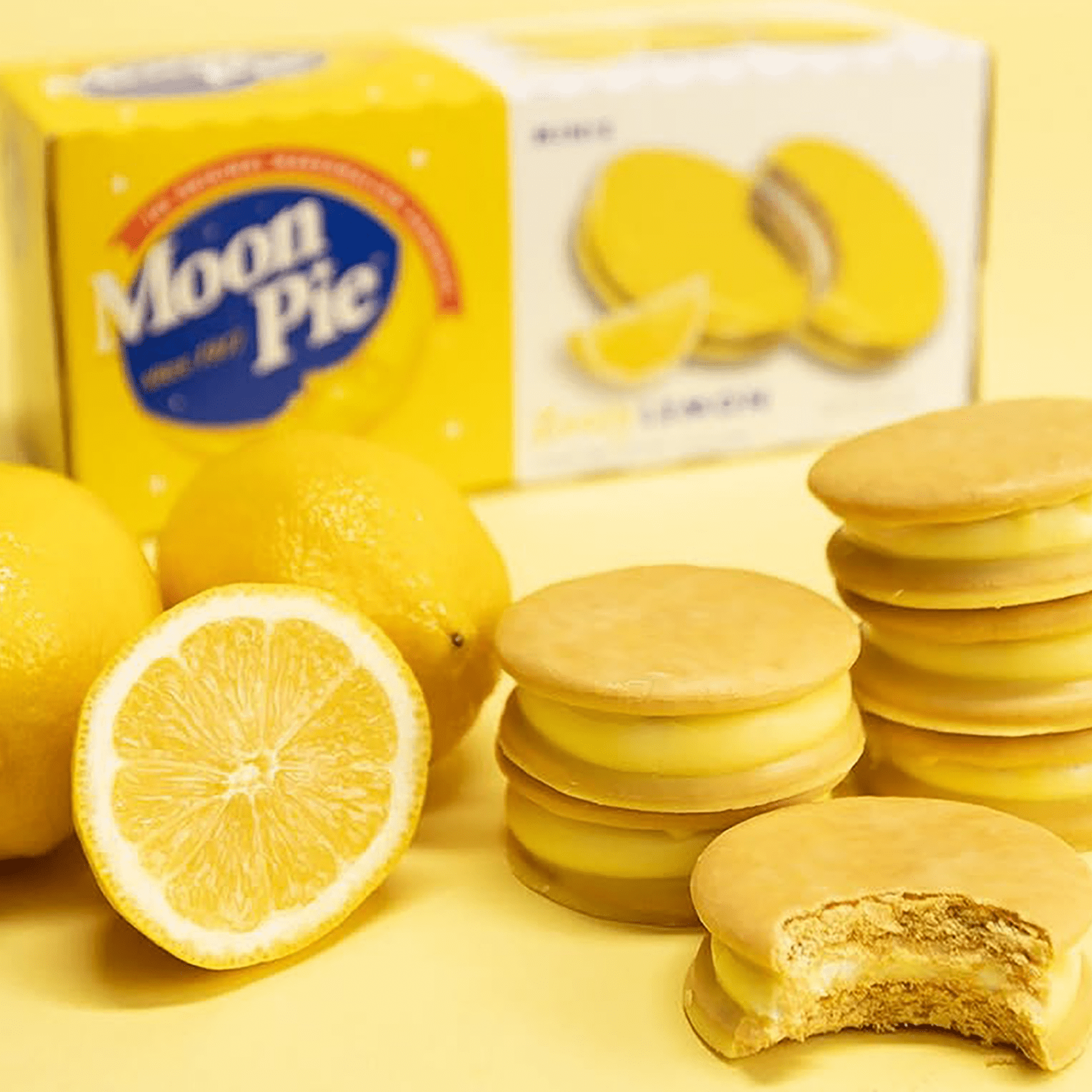 (6 pack) MoonPie Mini Marshmallow Sandwiches Zesty Lemon 12 Count Sweet Snack Treats