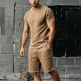 thumbnail image 3 of Gytharion 2 Piece Classic Summer Outfits for Men Round Neck Short Sleeve T-shirt with Elastic Waist Shorts Sets Soild Color Casual Sets, 3 of 8