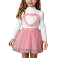 thumbnail image 2 of Conjunto de falda y top de malla para niña, conjunto de dos piezas, top y falda, blusas de manga larga y cuello redondo, blusas de poliéster para niños, 2 of 8