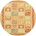thumbnail image 1 of Ahgly Company Tapis d'Intérieur Ronds Abstraits Orange Tapis de Zone Abstraits, 4 Pieds Rond, 1 of 6