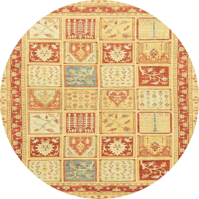 Ahgly Company Tapis d'Intérieur Ronds Abstraits Orange Tapis de Zone Abstraits, 4 Pieds Rond