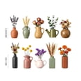 thumbnail image 3 of Naittoop Mini Ceramic Vase Refrigerator Magnets Decorative Magnetic Set Artificial Flowers Included Kitchen Office Dorm 10 Pieces, 3 of 7