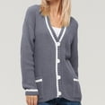 thumbnail image 2 of Timegard Cardigan pour Femmes à Boutons Manches Longues Col en V Ouvert Chandail Automne Décontracté Surdimensionné, 2 of 4