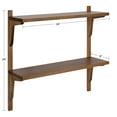 thumbnail image 2 of Kate and Laurel Meridien Wood Wall Shelf, Rustic Brown 24x8x24, 2 of 9
