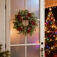 thumbnail image 3 of Yucurem 6 Pieces Christmas Wreath for Kitchen Cabinet, 9.84" Mini Christmas Wreath, Pine Needle Bow Wreath for Xmas New Year Window Door Candle Rings Fireplaces Party Supplies, 3 of 6