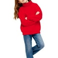 thumbnail image 5 of XIMIN Mock Neck Sweatshirt for Girl Kids Cotton Pullover Shirts Long Sleeve Turtleneck Casual Solid Color Pullover Girls Turtleneck for Autumn and Winter, 5 of 7