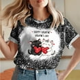 thumbnail image 2 of mihongmao Valentine Graphic T Shirts for Women Round Neck Print Casual Print Short Sleeved Short Sleeved Round Neck Top/shirt Black 5X, 2 of 7