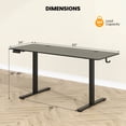 thumbnail image 3 of Costway 63 x 24 Inch Sit Stand Desk Height Adjustable Electric Standing Desk Black, 3 of 10
