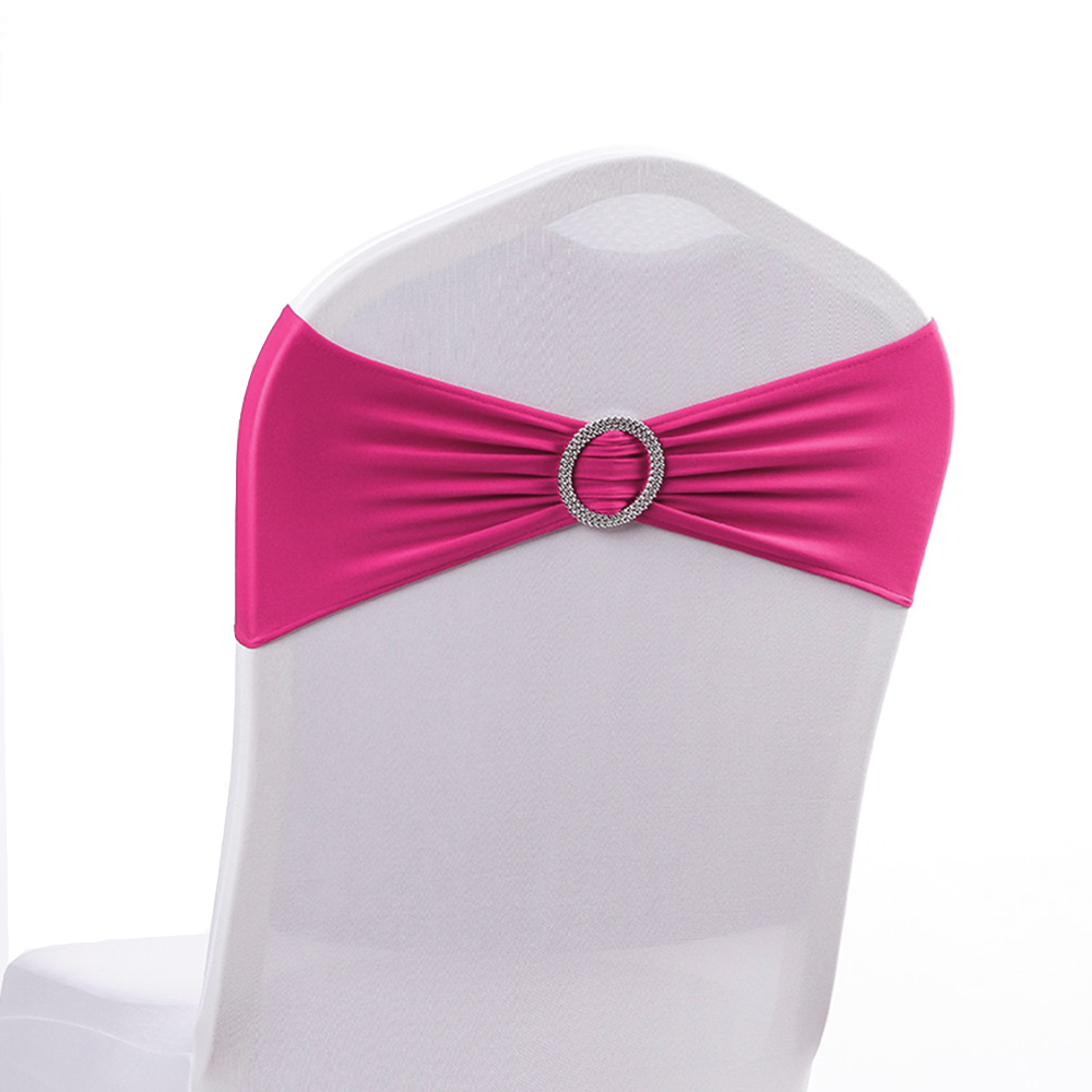 ASPIRE 10 PACK Wedding Chair Sashes Stretch Cover Bands with Buckle