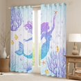 thumbnail image 2 of Castle Fairy Children Teens Marine Mermaid Princess Black Out Curtains,Bling Gradient Glitter Curtains Pack of 2 (42x63 Each),Sea Underwater World Bedroom Curtains,Ultra Soft Home Decor, 2 of 6